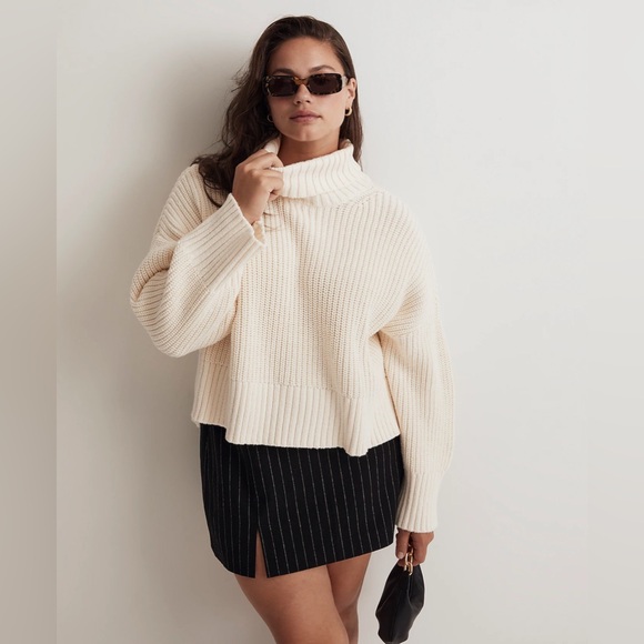 Madewell Wide Rib Turtleneck Sweater - Picture 1 of 7